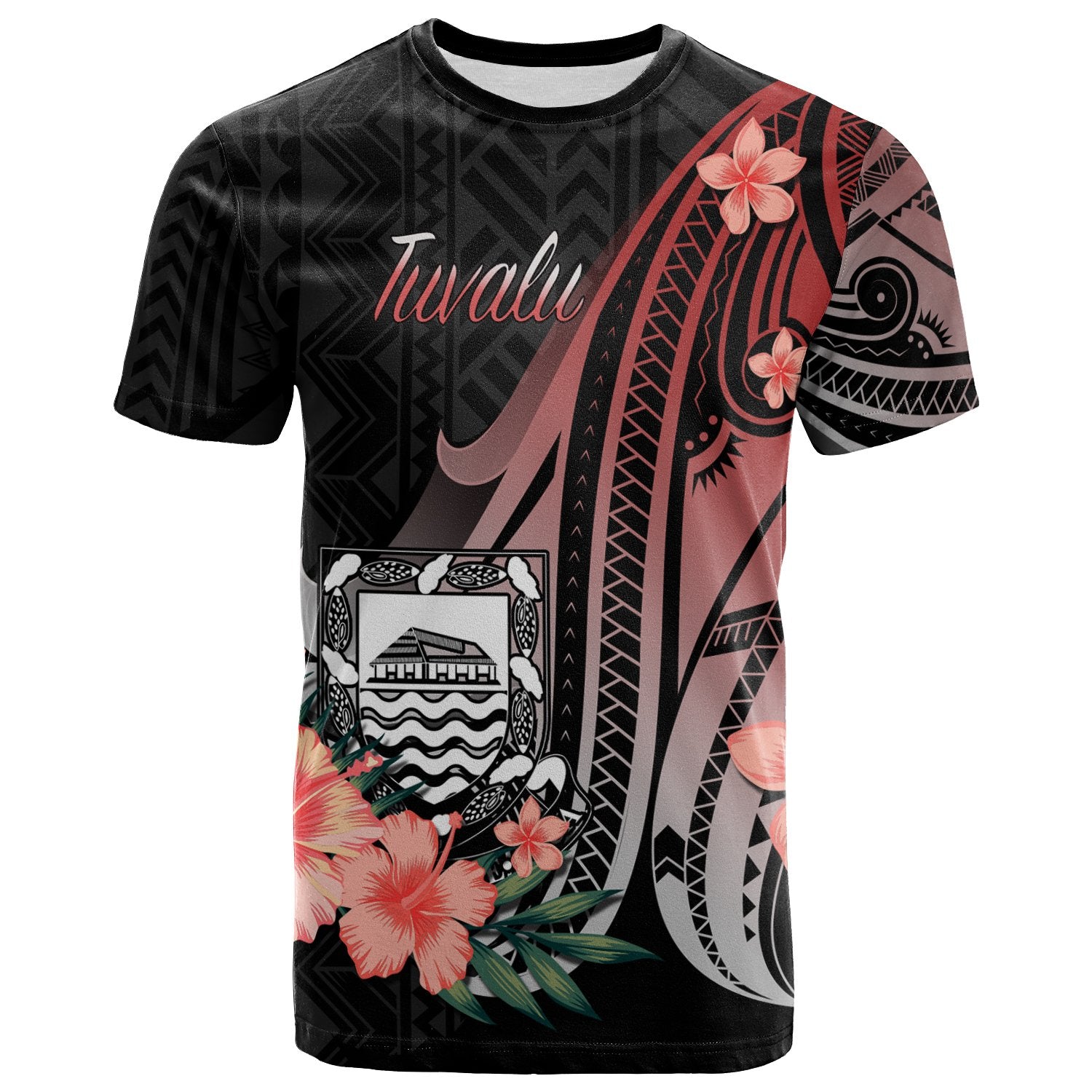 Tuvalu T Shirt Red Polynesian Hibiscus Pattern Style Unisex Red - Polynesian Pride