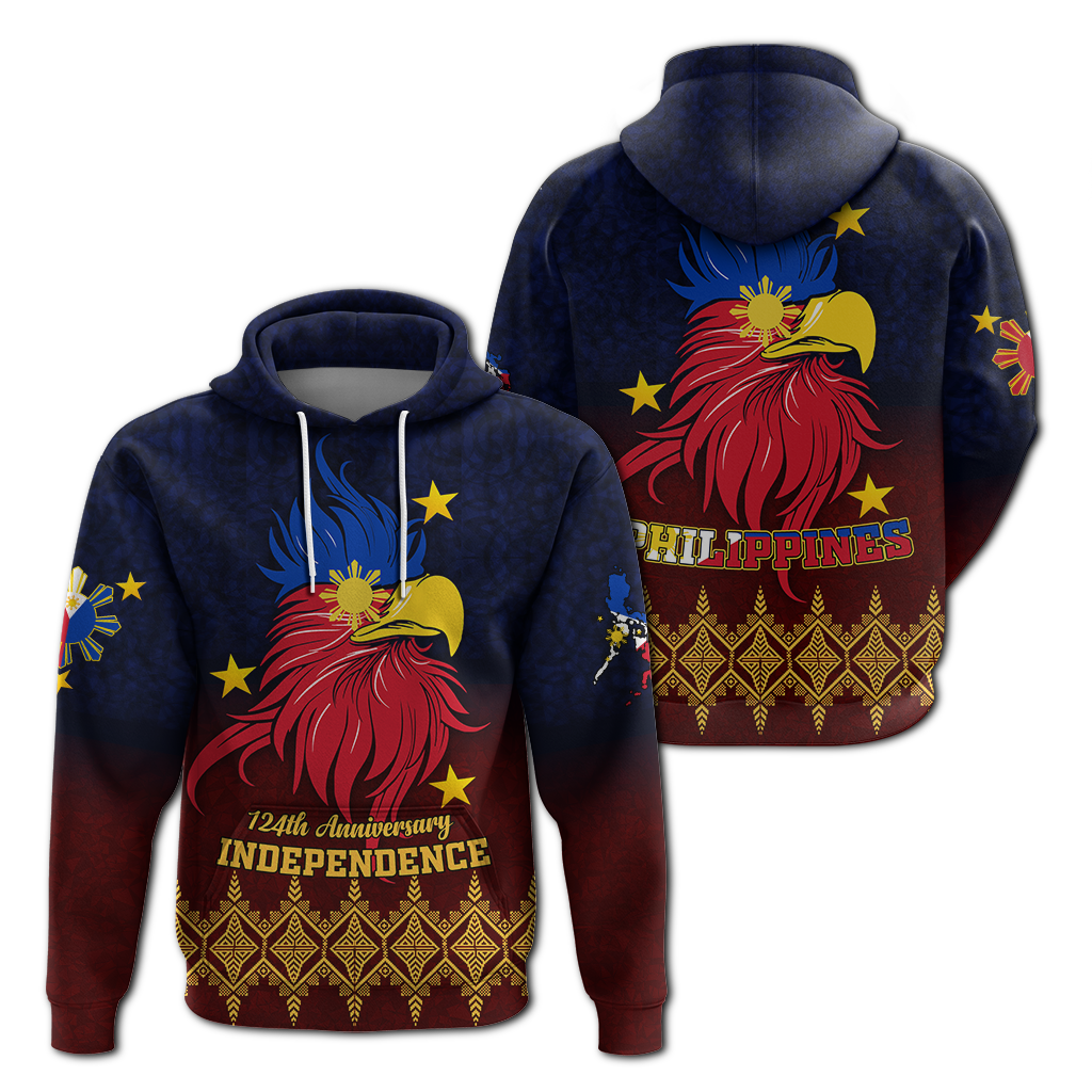 The Philippines Independence Anniversary 124th Years Hoodie LT12 Hoodie Blue - Polynesian Pride