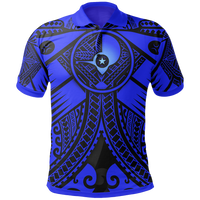 YAP Polo Shirt Blue Seal with Polynesian Tattoo Unisex Blue - Polynesian Pride