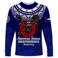 American Samoa Independence Anniversary Pride Long Sleeve Shirt - LT12 Unisex Blue - Polynesian Pride