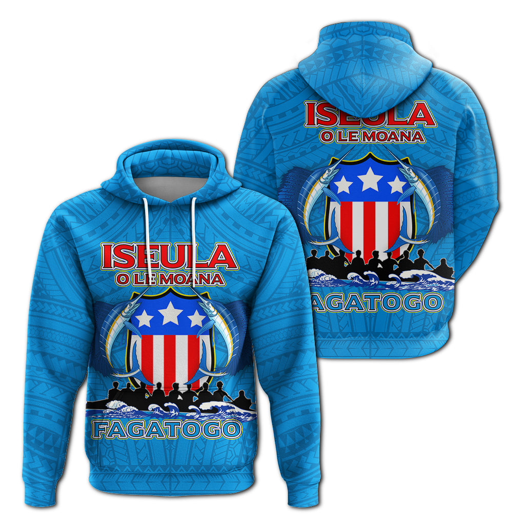 American Samoa Hoodie Iseula o le Moana of Fagatogo Pride LT12 Unisex Blue - Polynesian Pride