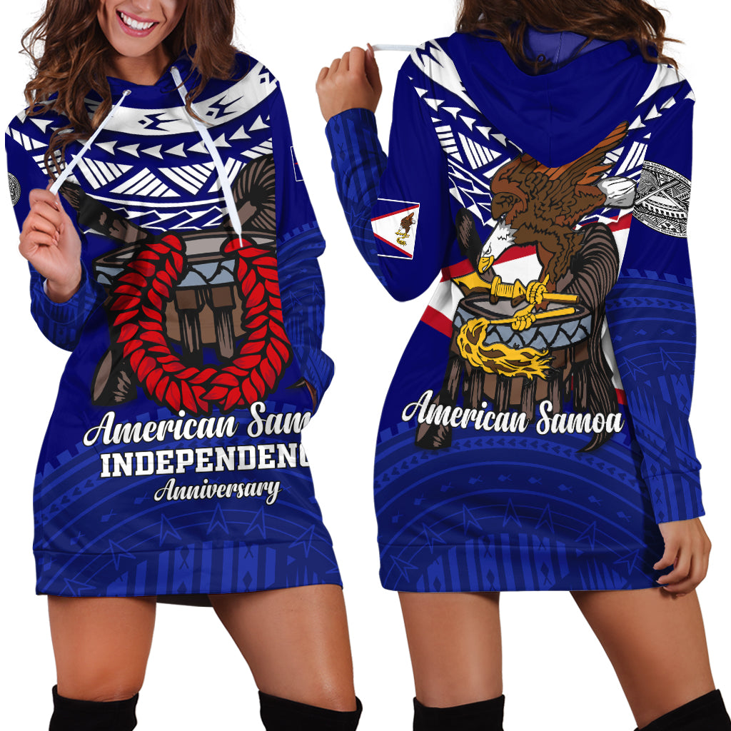 American Samoa Independence Anniversary Pride Hoodie Dress - LT12 Hoodie Dress Blue - Polynesian Pride