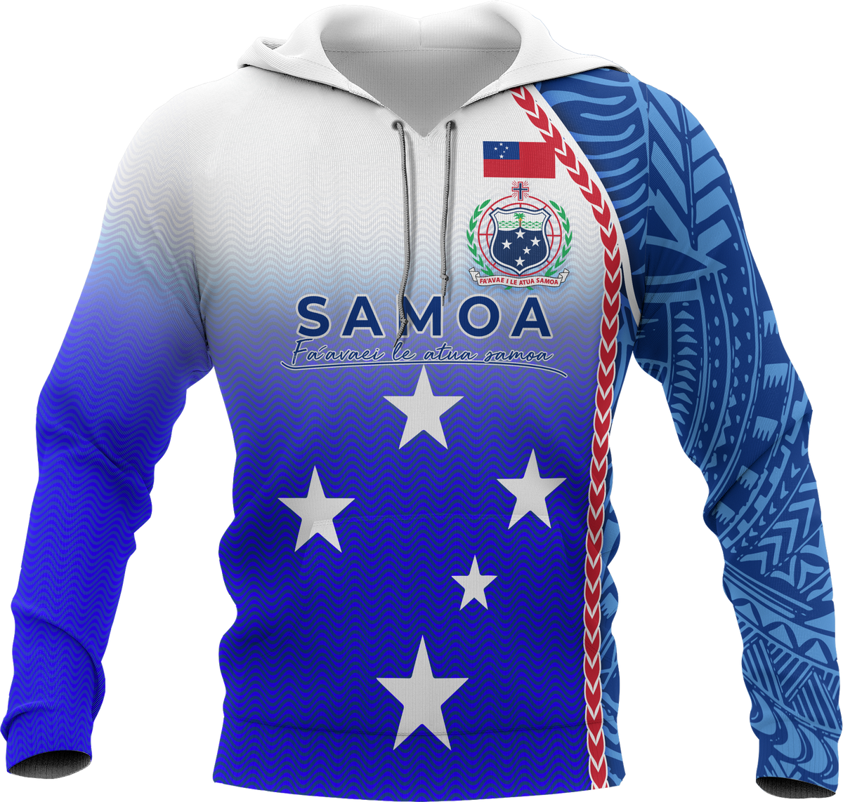Samoa Hoodie Ocean Waves Unisex - Polynesian Pride