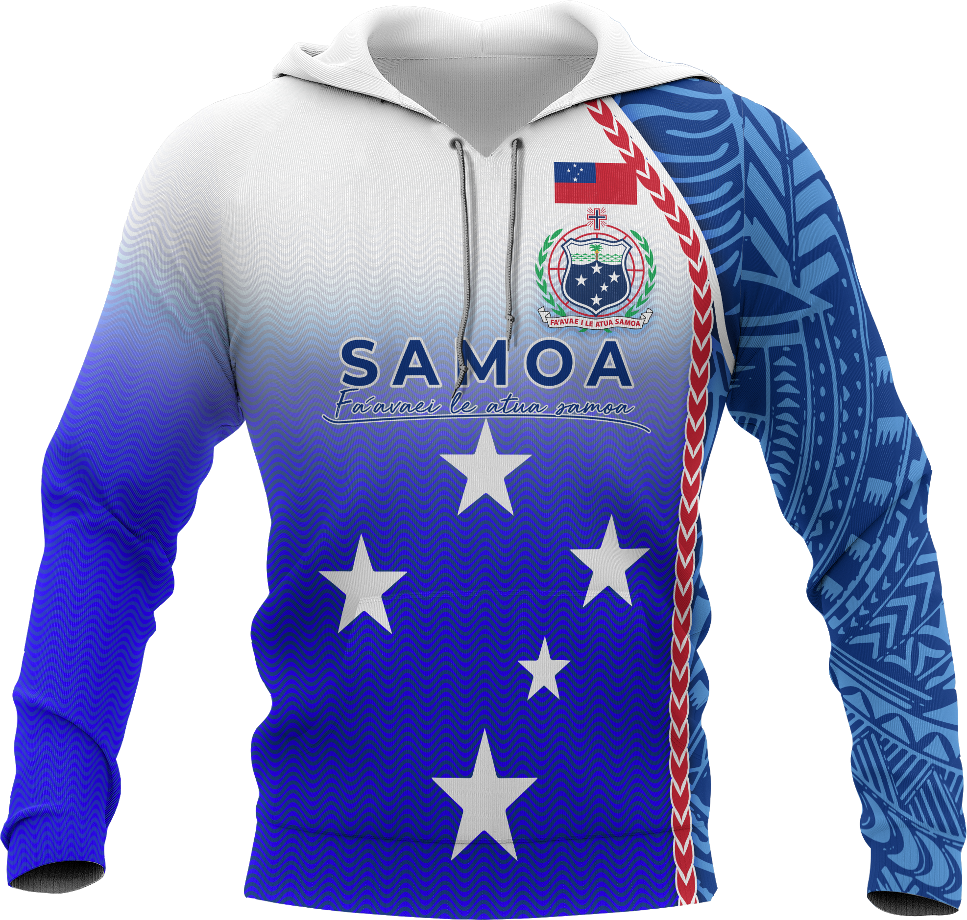 Samoa Hoodie Ocean Waves Unisex - Polynesian Pride