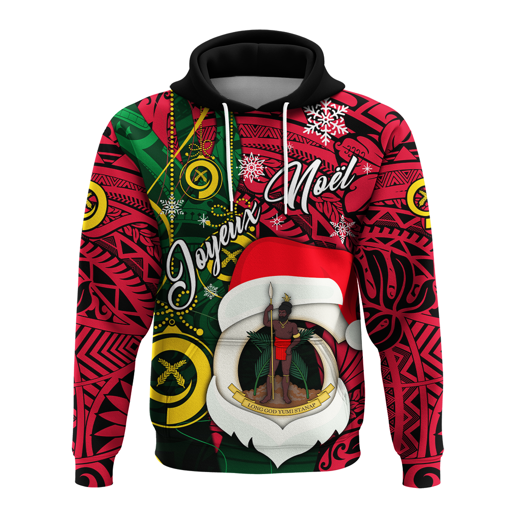 Vanuatu Christmas Joyeux Nol Santas God Yumi Hoodie LT2 - Polynesian Pride