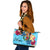 Pohnpei Leather Tote - Tropical Style Blue - Polynesian Pride