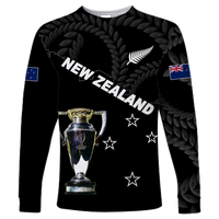 (Custom Personalised) New Zealand Champions Rugby 2022 Long Sleeve Shirt - LT12 Unisex Black - Polynesian Pride