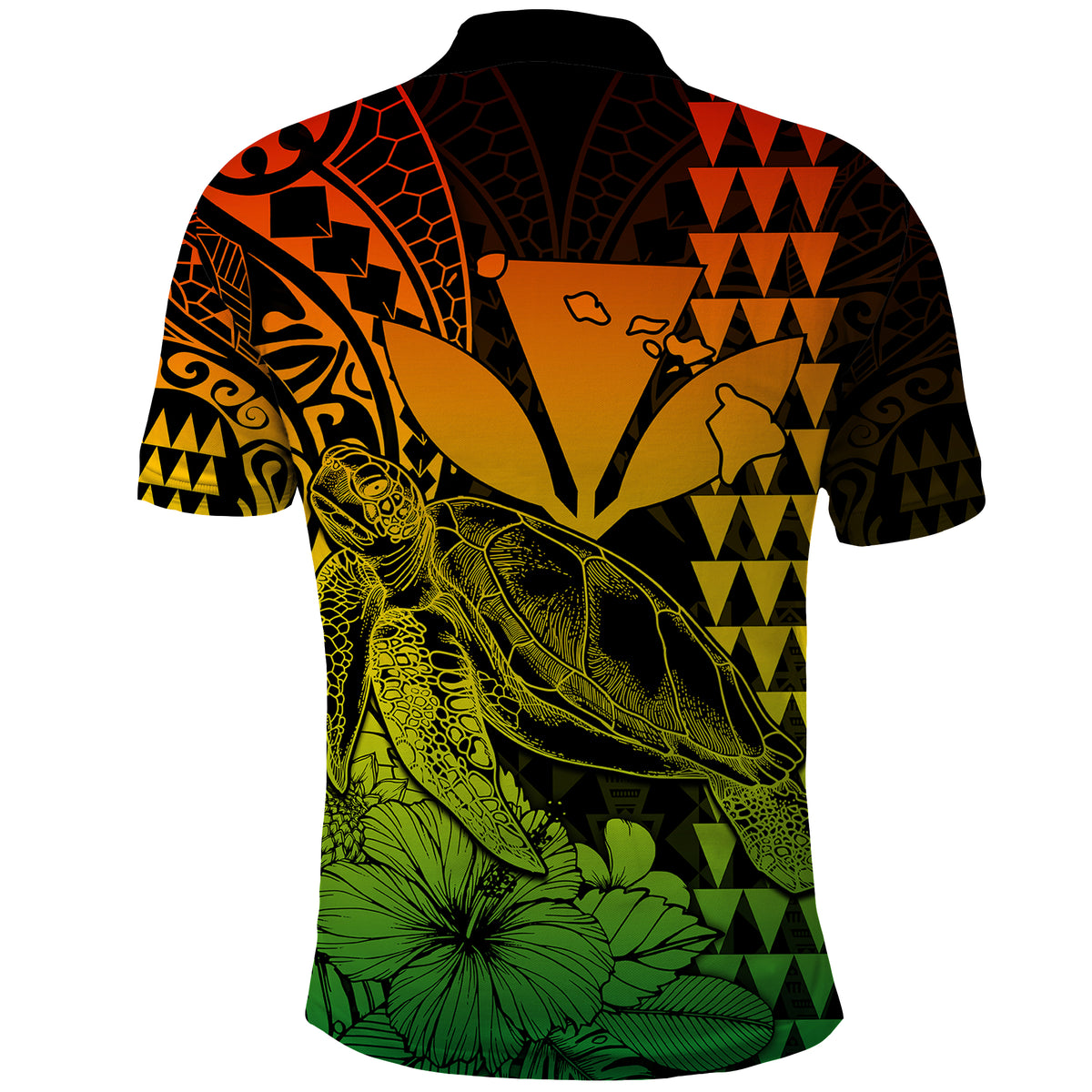 Kakau Polynesian Tribal Hawaiian Turtle with Kanaka Maoli Reggae Polo Shirt LT9 Reggae - Polynesian Pride