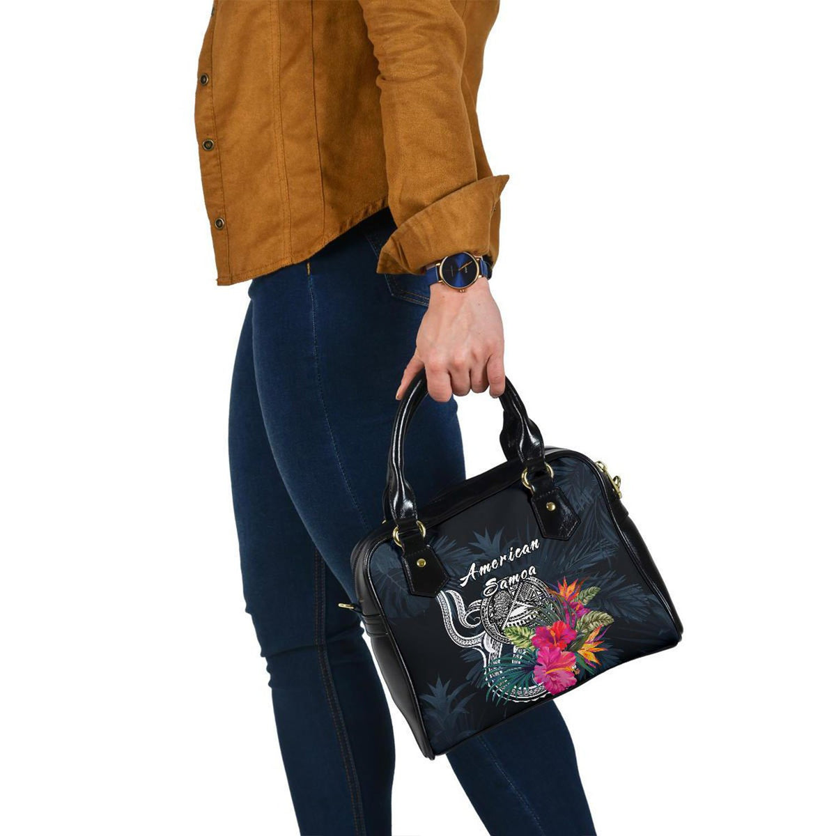 American Samoa Polynesian Shoulder Handbag - Tropical Flower - Polynesian Pride