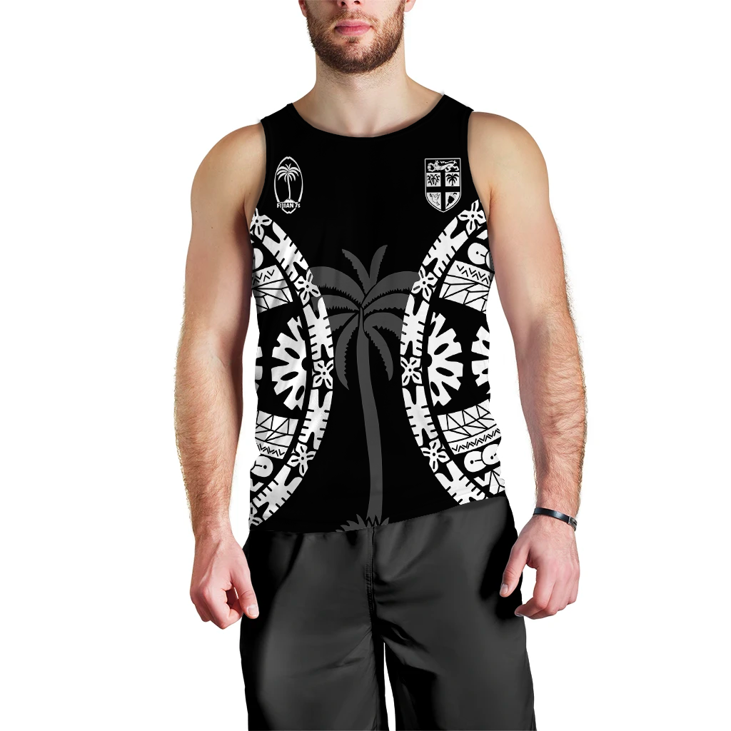 (Custom Personalised) Fiji Rugby Sevens Fijian Tapa Pattern Men Tank Top - LT12 - Polynesian Pride