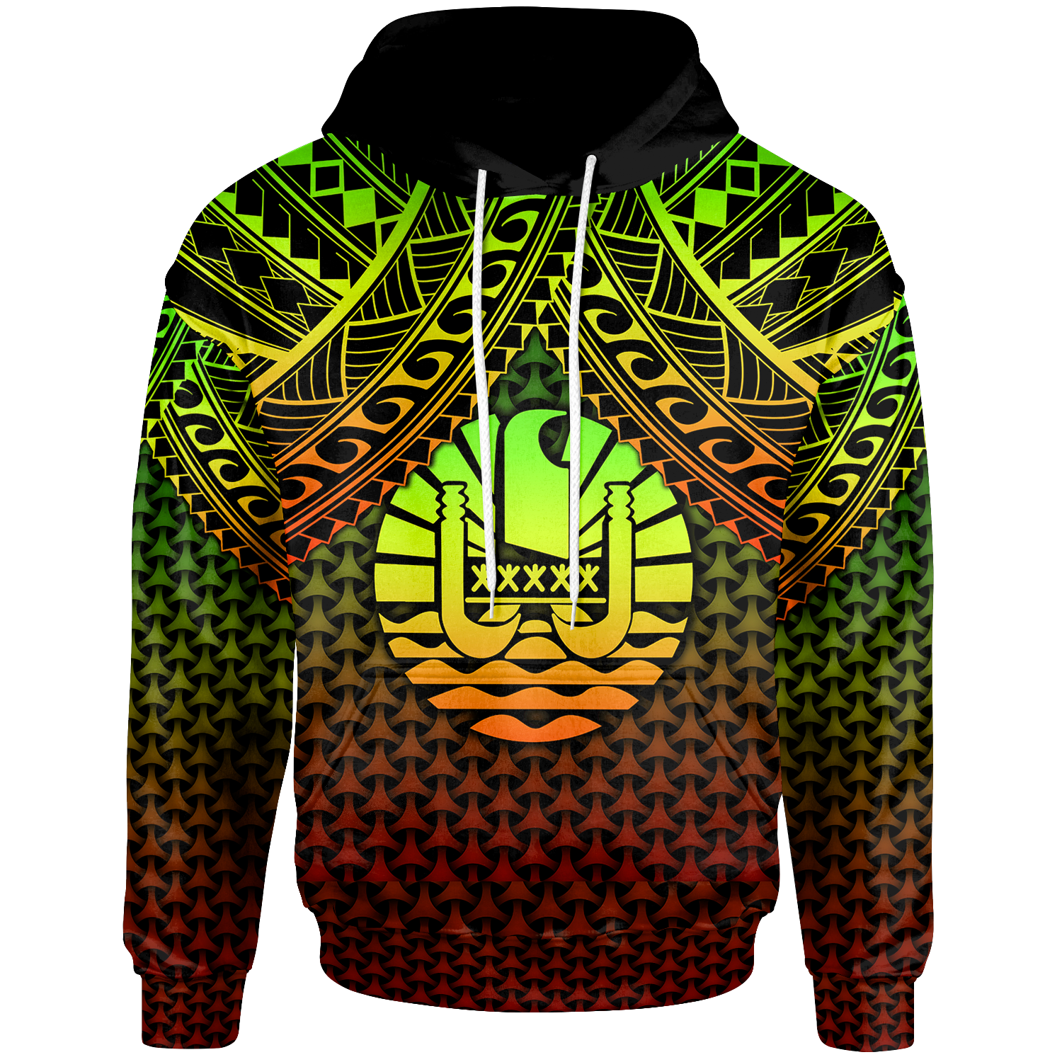 Polynesian Tahiti Hoodie Reggae Vintage Polynesian Patterns Unisex Reggae - Polynesian Pride