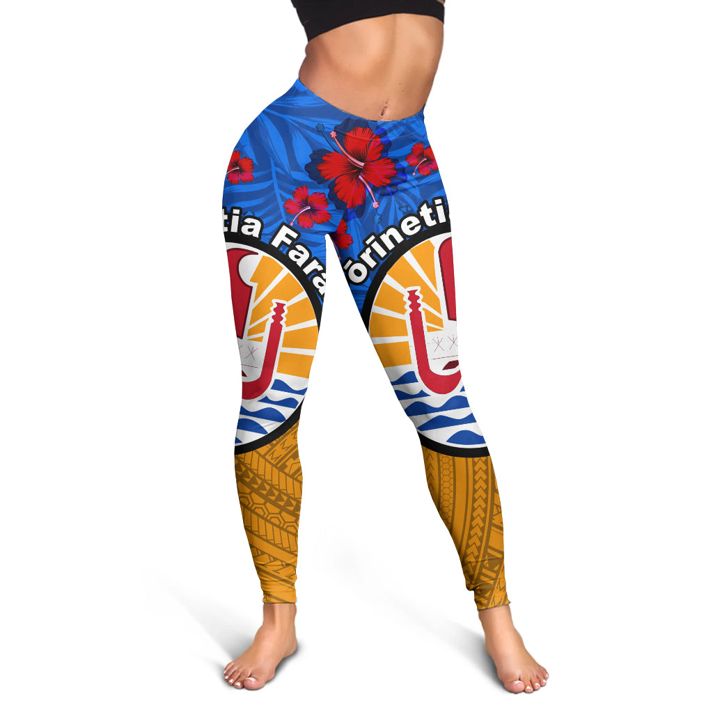 French Polynesian Hibiscus Flowers Leggings - LT20 Art - Polynesian Pride