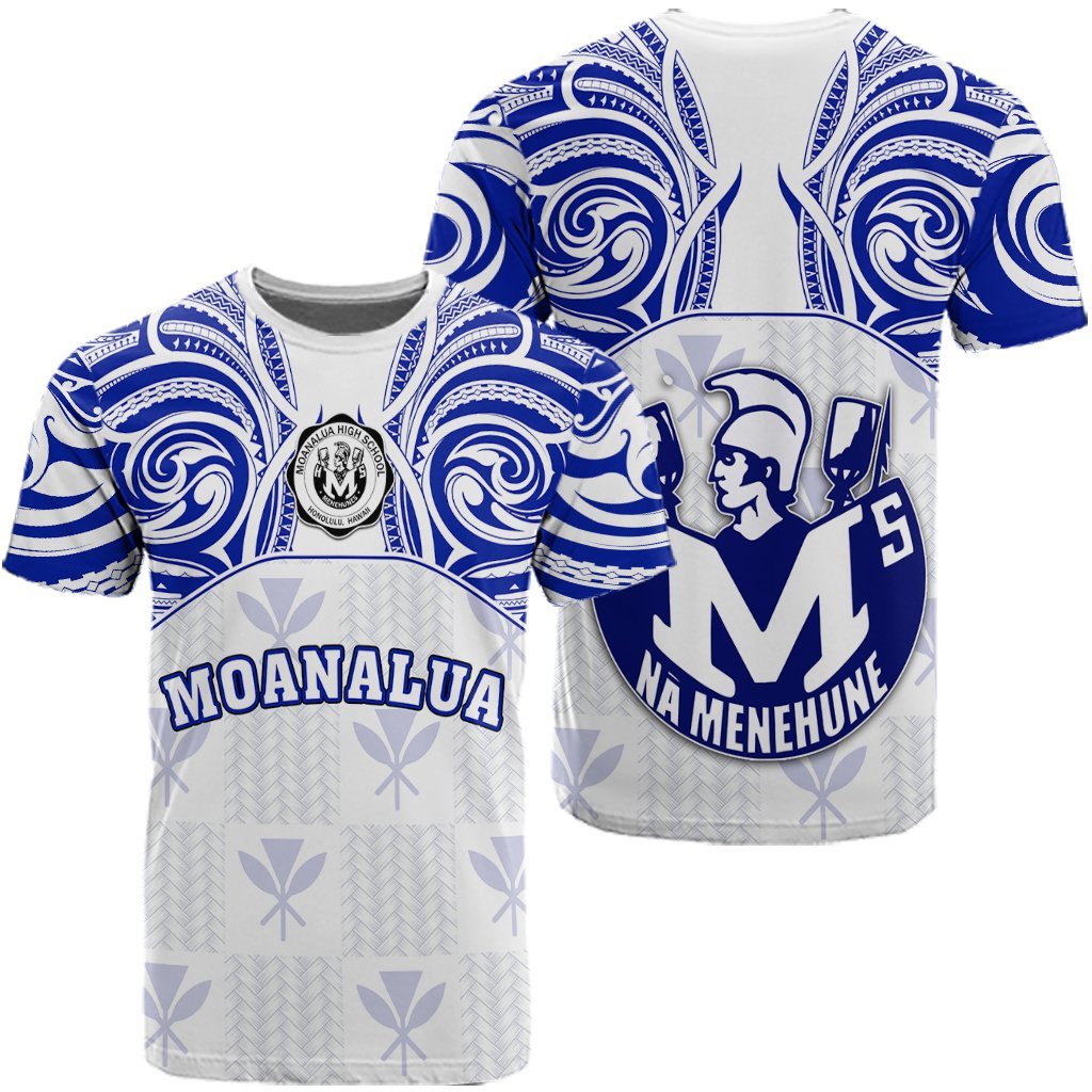 Hawaii T Shirt Kanaka Moanalua High School T Shirt Demodern Style Unisex White - Polynesian Pride