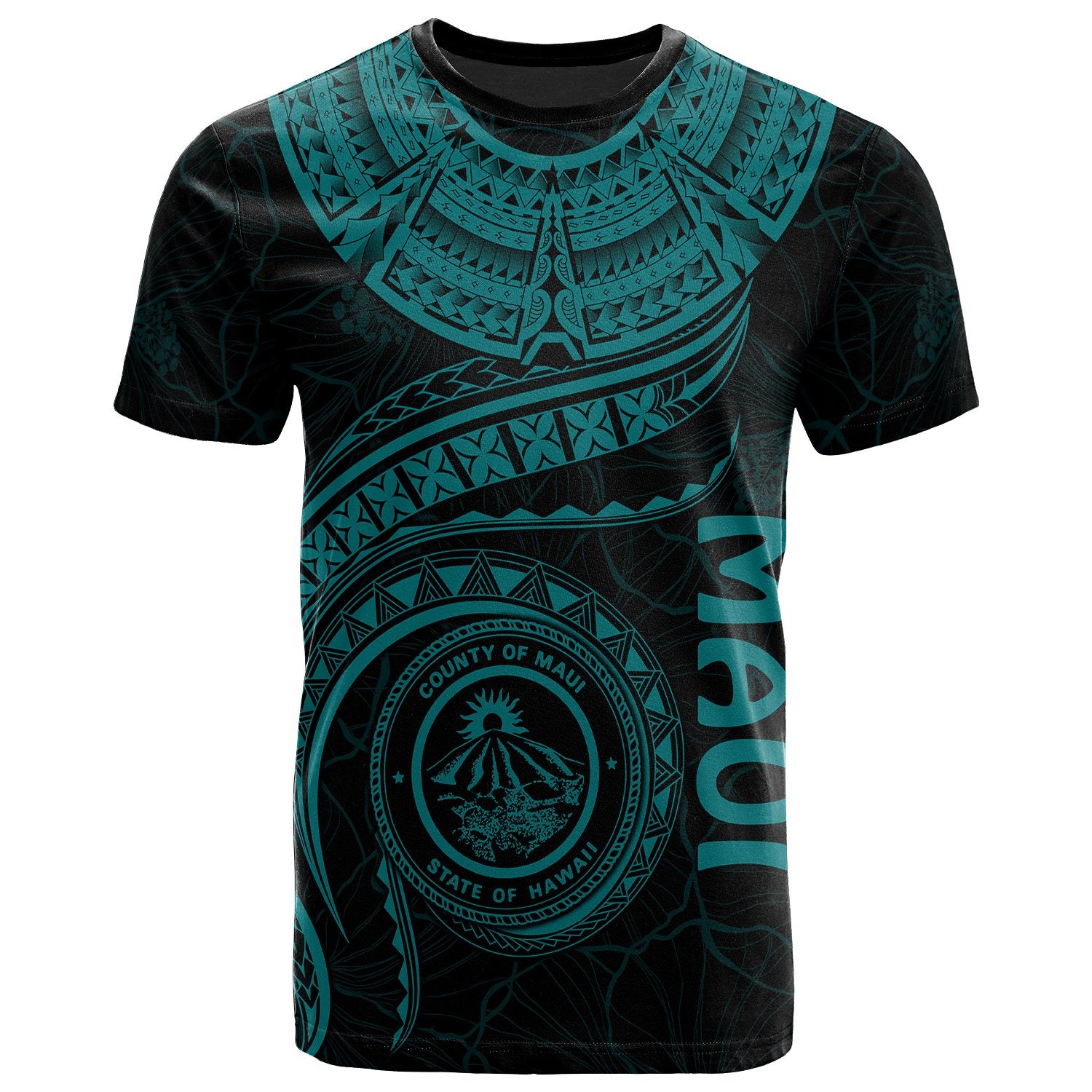 Polynesian Hawaii T Shirt Maui Polynesian Waves (Turquoise) Unisex Turquoise - Polynesian Pride