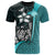Papua New Guinea Polynesian T Shirt Turquoise Turtle with Hook Unisex TURQUOISE - Polynesian Pride