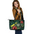 Tokelau Polynesian Leather Tote Bag - Green Turtle Hibiscus - Polynesian Pride