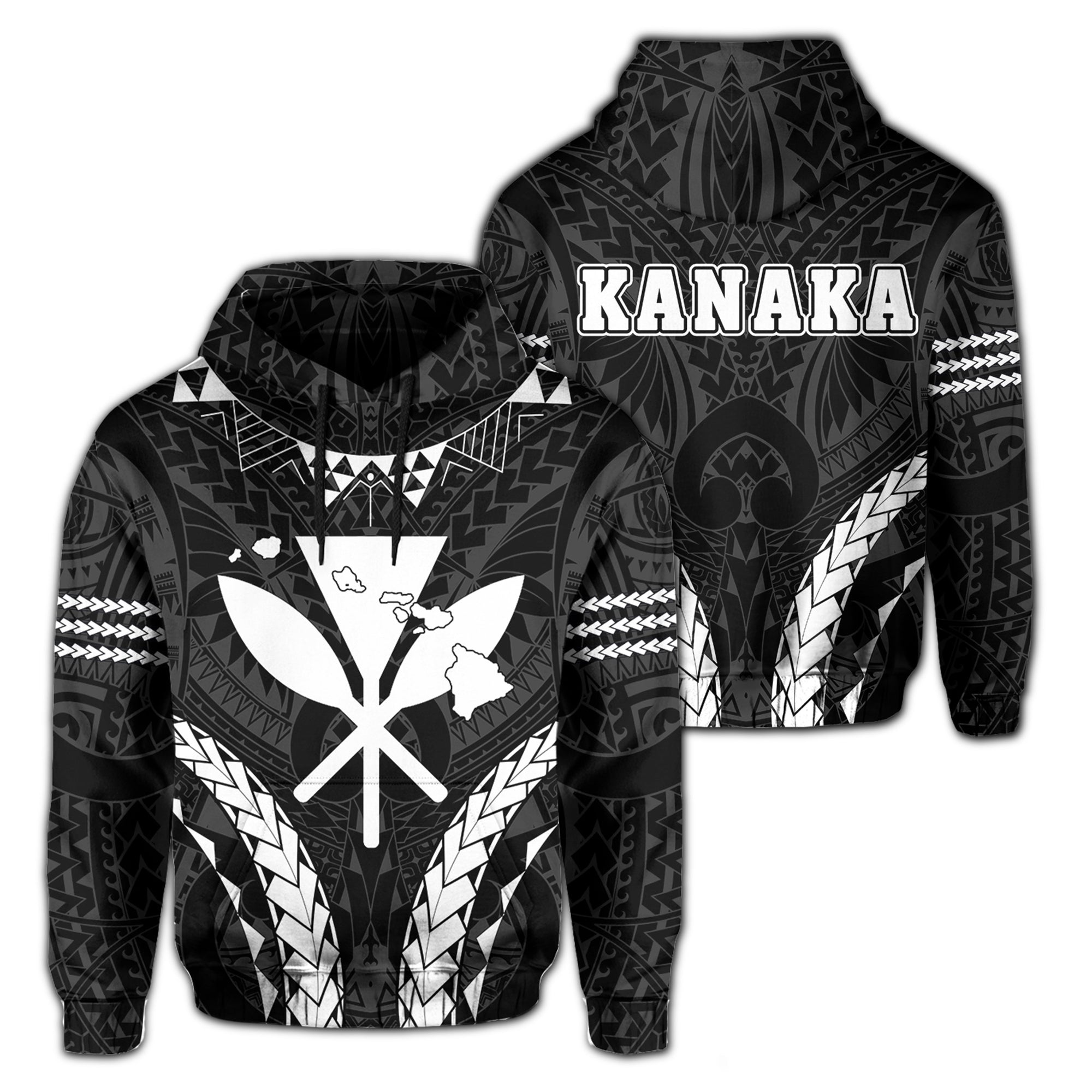 Polynesian Kakau Kanaka Map Hawaii Hoodie Sport Style Version 2.0 White Unisex White - Polynesian Pride