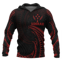 Kosrae Micronesia Hoodie Red Tribal Wave Unisex Red - Polynesian Pride
