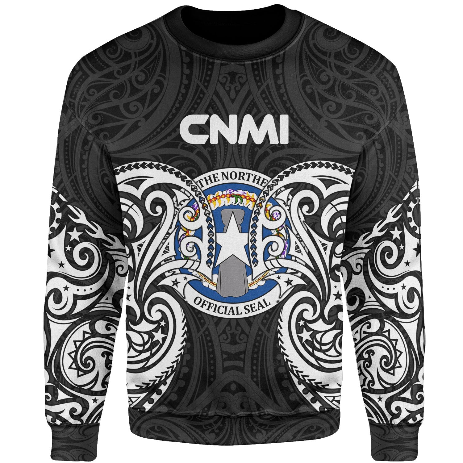 Northern Mariana Islands Polynesian Sweater - Spirit Style White Unisex White - Polynesian Pride