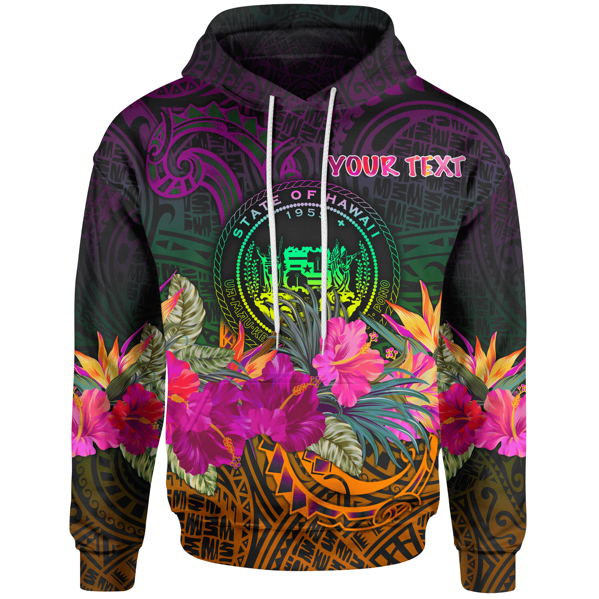 Polynesian Hawaii Custom Hoodie Summer Hibiscus Unisex Reggae - Polynesian Pride