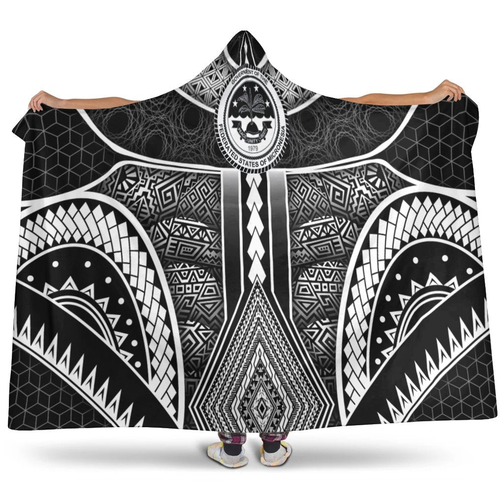 Polynesian FSM Hooded Blankets - Poly Pattern With COA Federated States of Micronesia - Polynesian Pride