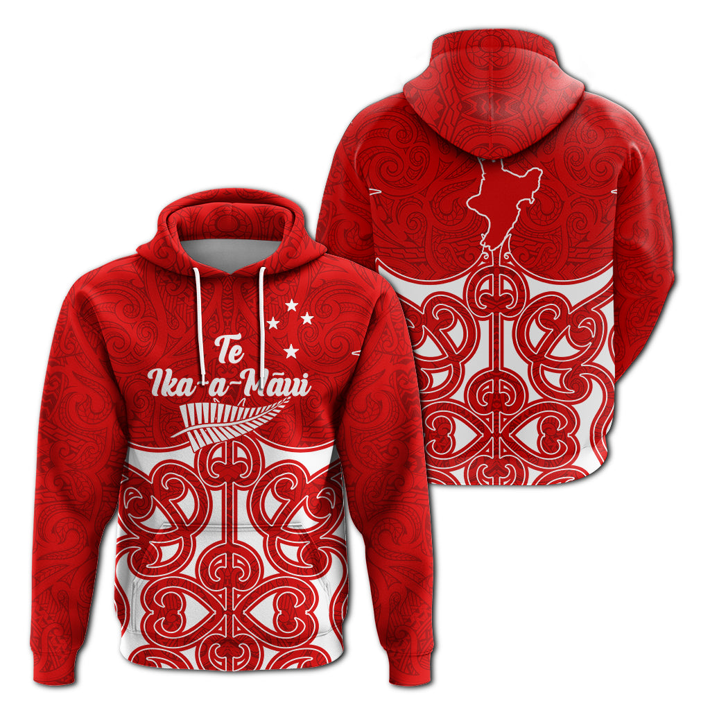 New Zealand North Island (Te Ika a Maui) Pride Hoodie LT12 Unisex Red - Polynesian Pride