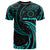 Cook Islands Polynesian All Over T Shirt Neon Blue Tribal Wave Unisex Neon Blue - Polynesian Pride