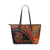 Personalized - Hawaiian Turtle Plumeria Leather Tote Bag Small AH Orange - Polynesian Pride