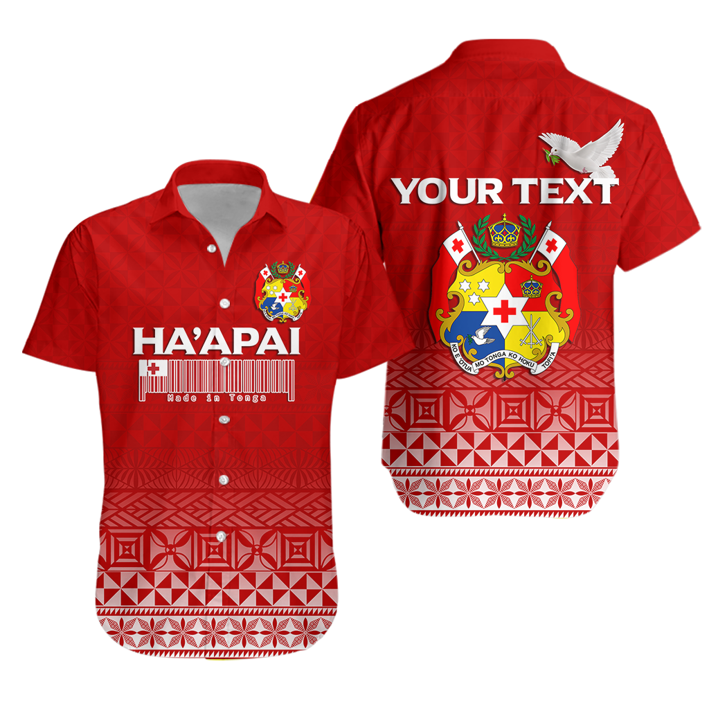 (Custom Personalised) Tonga Haapai Hawaiian Shirt - Tongan Pattern - LT12 Unisex Red - Polynesian Pride