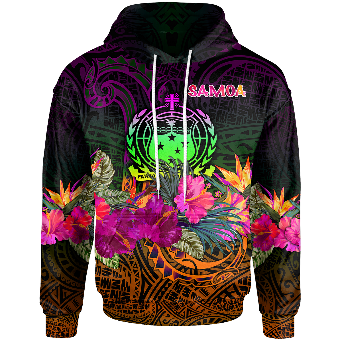 Samoa Hoodie Summer Hibiscus Unisex Reggae - Polynesian Pride