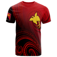 Papua New Guinea T Shirts Raggiana Bird of Paradise Polynesian Patterns Unisex Red - Polynesian Pride