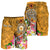 Samoa Custom Personalised Men's Shorts - Turtle Plumeria (Gold) - Polynesian Pride