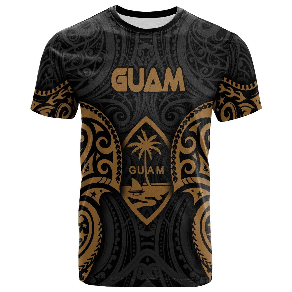 Guam Polynesian T Shirt Guam Spirit Gold Unisex Gold - Polynesian Pride