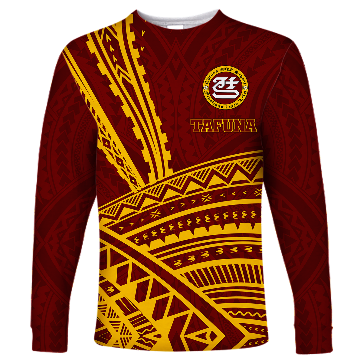 Tafuna High School American Samoa Pride Long Sleeve Shirt - LT12 Unisex Red - Polynesian Pride