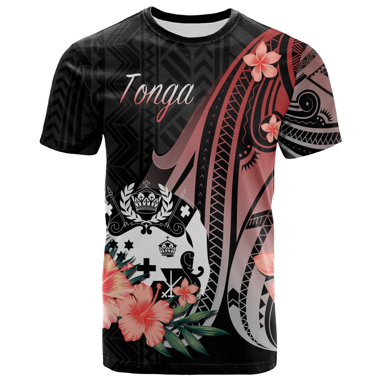 Tonga T Shirt Red Polynesian Hibiscus Pattern Style Unisex Red - Polynesian Pride