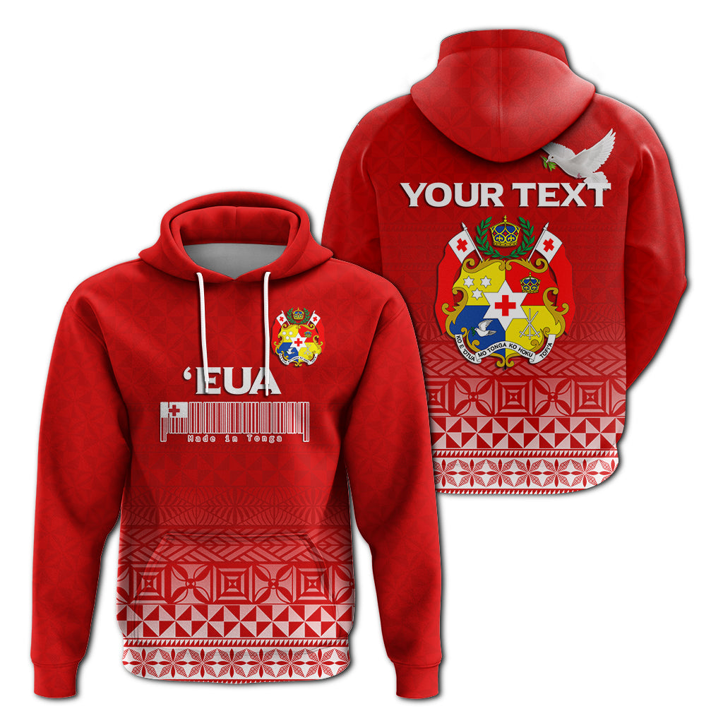 Custom Tonga Eua Hoodie Tongan Pattern LT12 Unisex Red - Polynesian Pride