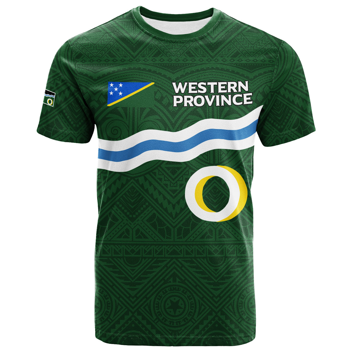 Custom Solomon Islands Western Province T Shirt Tribal Pattern LT12 Unisex Green - Polynesian Pride