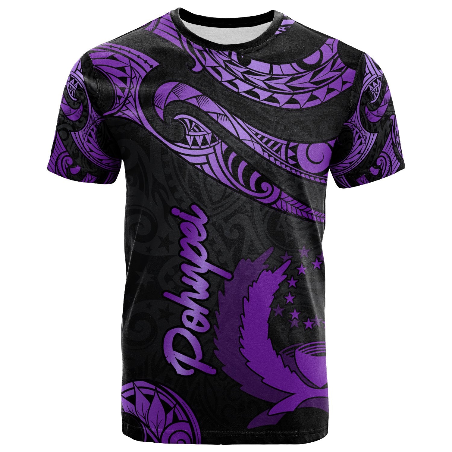 Pohnpei Micronesia T Shirt Poly Tattoo Purple Version Unisex Purple - Polynesian Pride