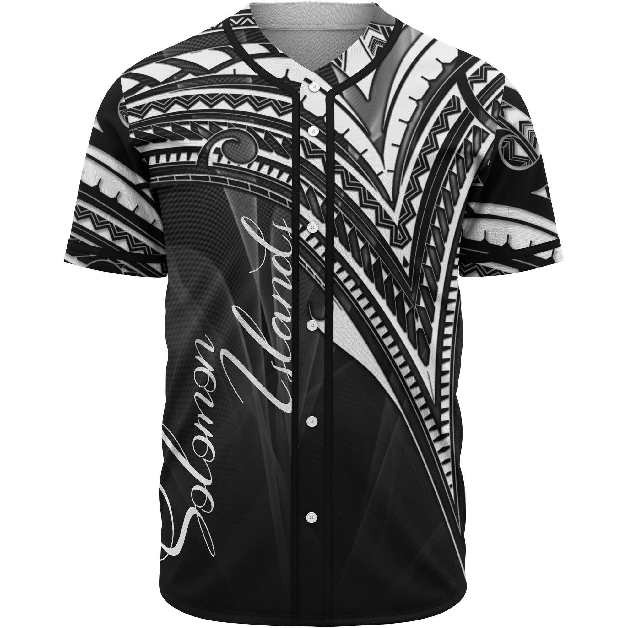 Solomon Islands Baseball Shirt - White Color Cross Style Unisex Black - Polynesian Pride