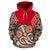 Hei Tiki With Maori Pattern Hoodie Red Unisex Red - Polynesian Pride