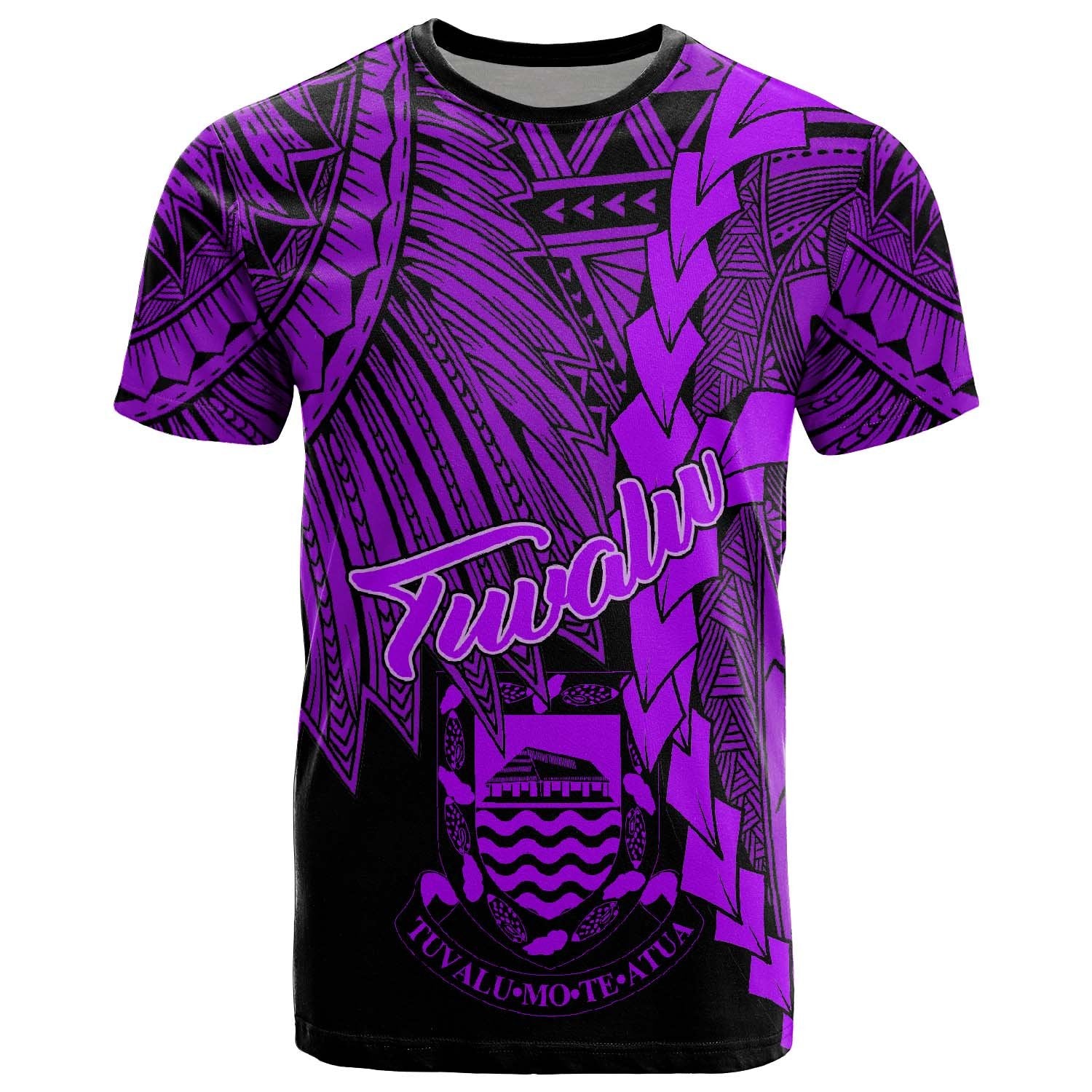 Tuvalu Polynesian T Shirt Tribal Wave Tattoo Purple Unisex Purple - Polynesian Pride