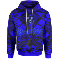 Kosrae Custom Hoodie Blue Seal with Polynesian Tattoo Unisex Blue - Polynesian Pride