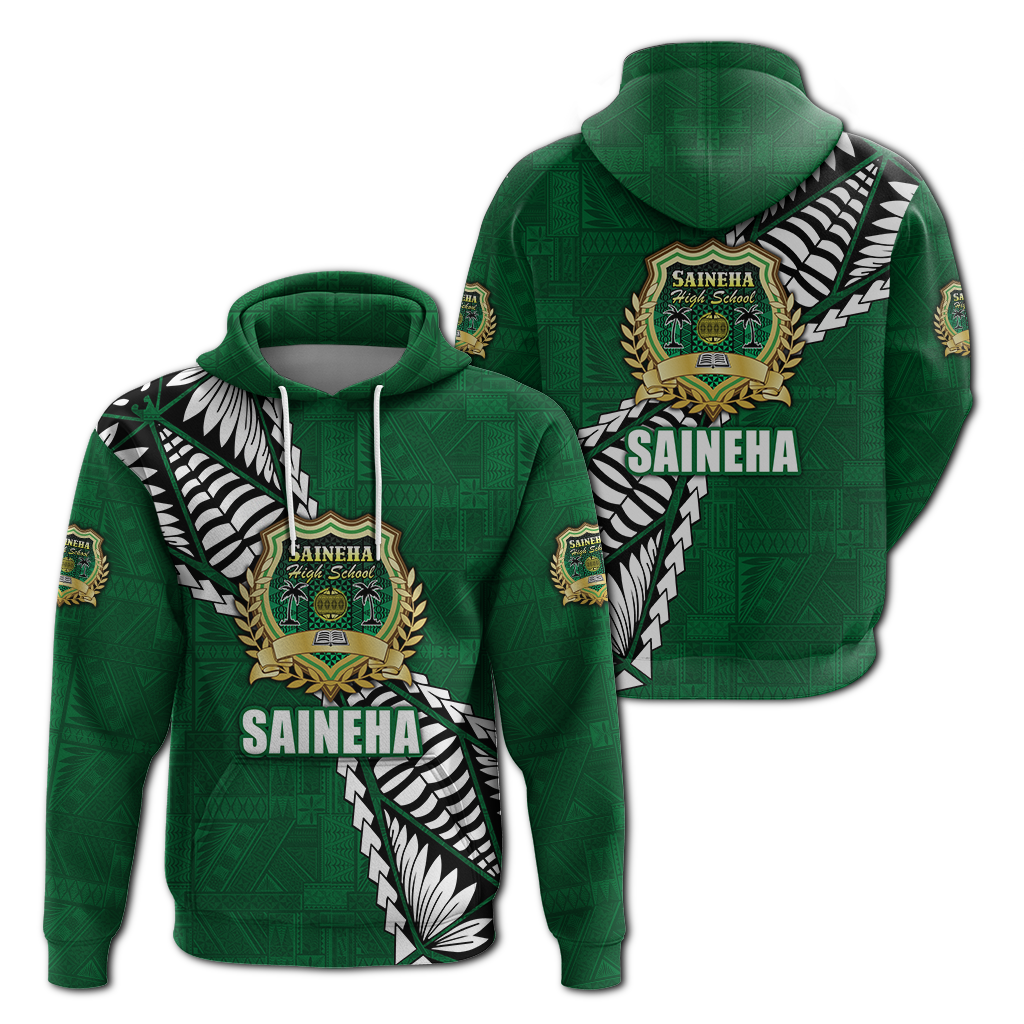 Tonga Saineha High School Tongan Patterns Hoodie LT12 Hoodie Green - Polynesian Pride