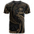 Hawaii Lna i Polynesian T Shirt Gold Tribal Wave Unisex Black - Polynesian Pride