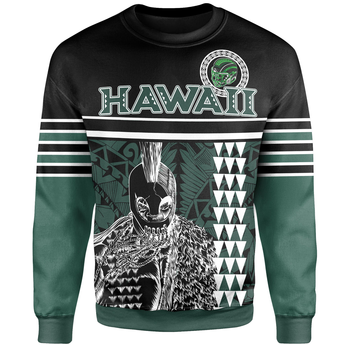 Personalised - Hawaii Kakau Polynesian Warrior Football Sweatshirt - AH - Rainbow Style - Polynesian Pride
