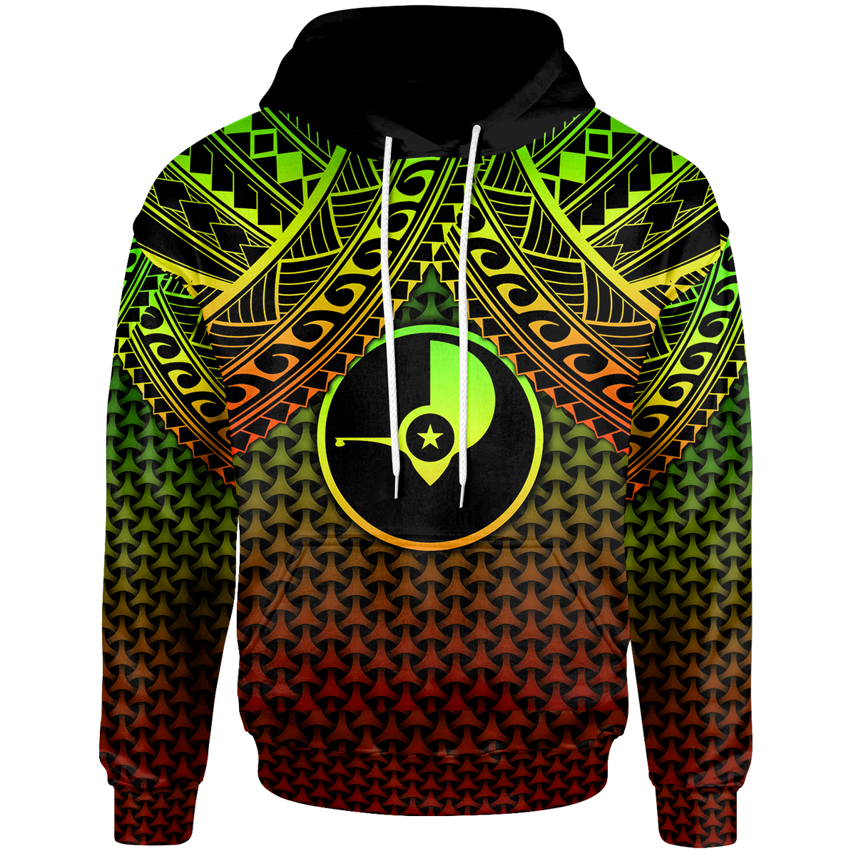 Polynesian Yap Hoodie Reggae Vintage Polynesian Patterns Unisex Reggae - Polynesian Pride