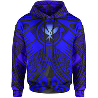 Hawaii Polynesian Hoodie Blue Kanaka Maoli Map Unisex Blue - Polynesian Pride