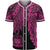 Samoa Polynesian Baseball Shirt - Tribal Wave Tattoo Pink Unisex Pink - Polynesian Pride