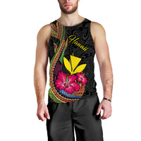 Hawaii Polynesian Fish Hook Hibiscus Men Tank Top - LT12 - Polynesian Pride
