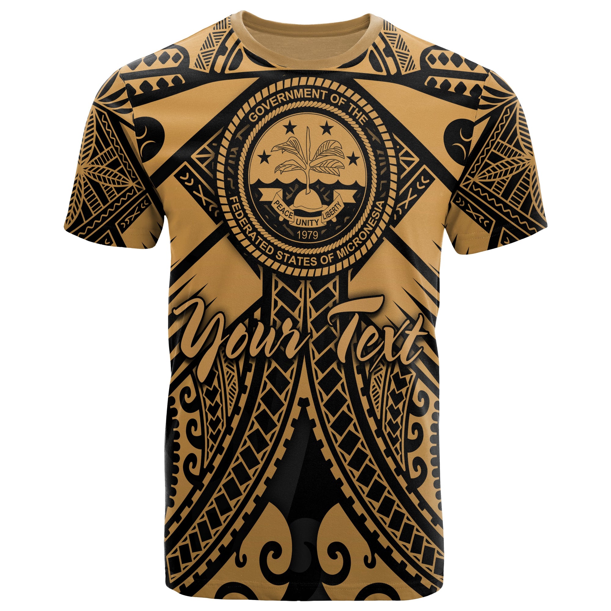 Fsm Custom T Shirt Gold Seal with Polynesian Tattoo Unisex Art - Polynesian Pride